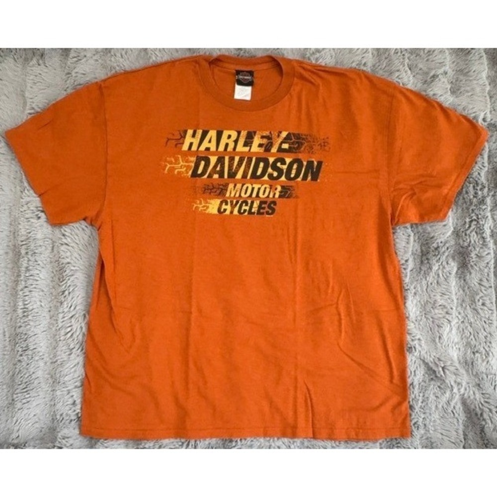 Harley-Davidson Adamec Florida T-Shirt Orange Graphic Men's Size 2XL Tee
